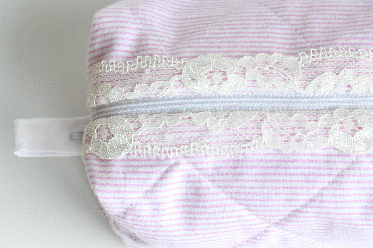 Soft Cosmetic Pouch with Lace - Small