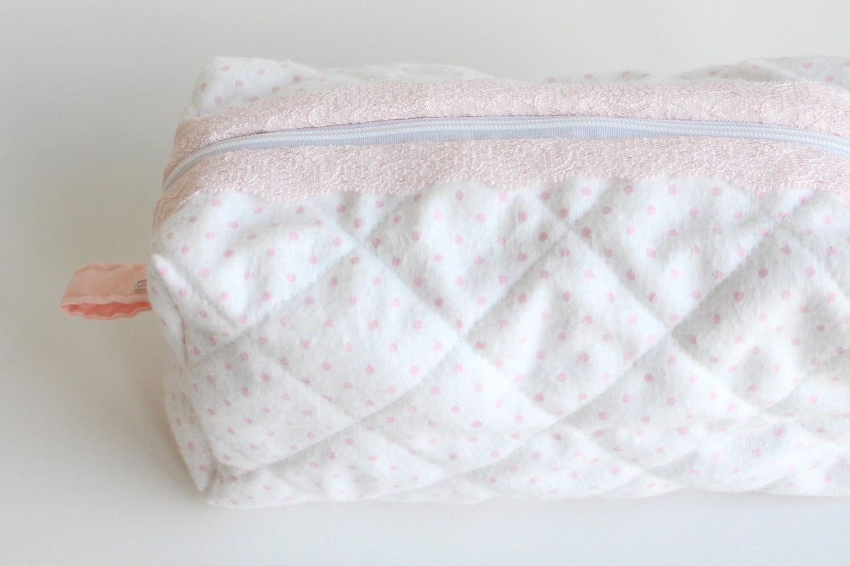 Soft Cosmetic Pouch with Lace - Medium
