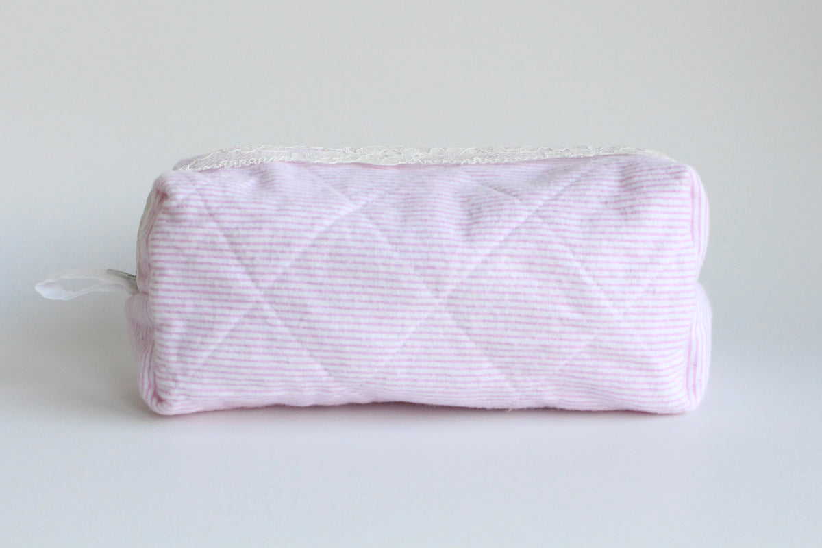 Soft Cosmetic Pouch with Lace - Medium