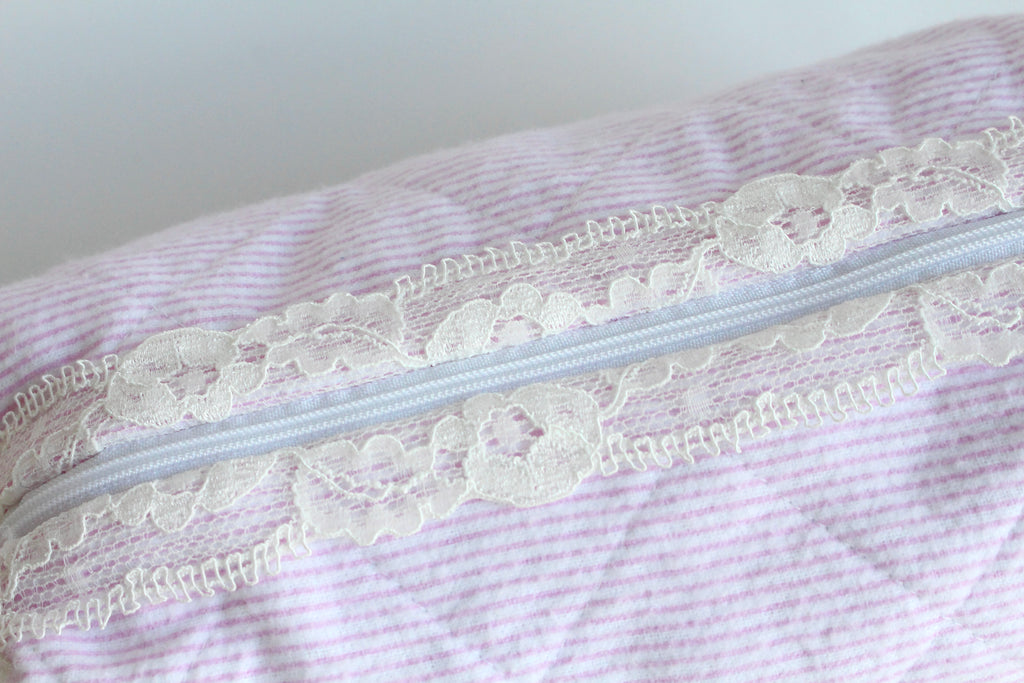 Soft Cosmetic Pouch with Lace - Medium
