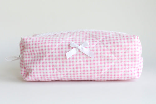 Soft Cosmetic Pouch with Lace - Medium