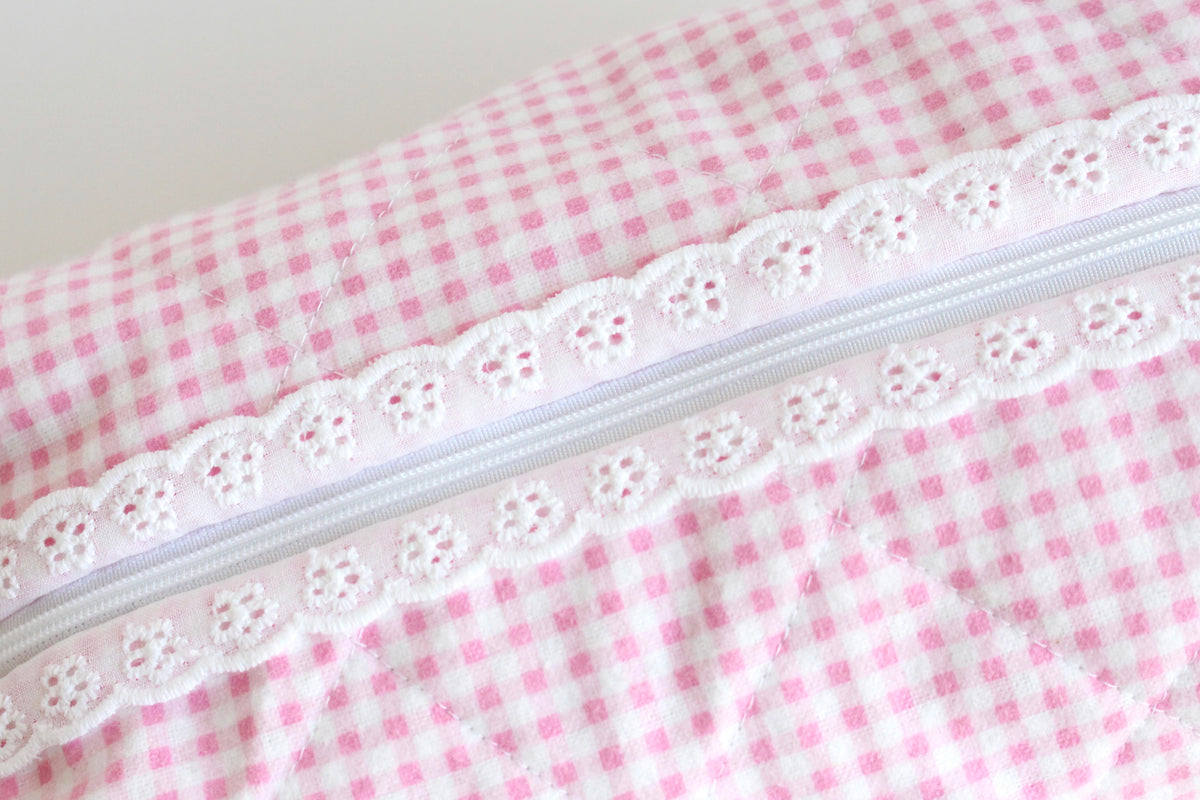 Soft Cosmetic Pouch with Lace - Medium