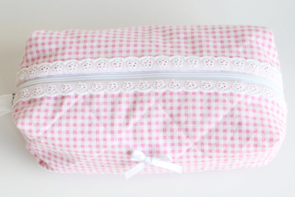 Soft Cosmetic Pouch with Lace - Medium