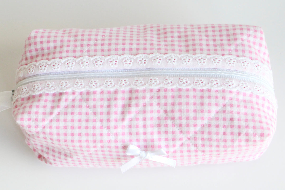 Soft Cosmetic Pouch with Lace - Medium