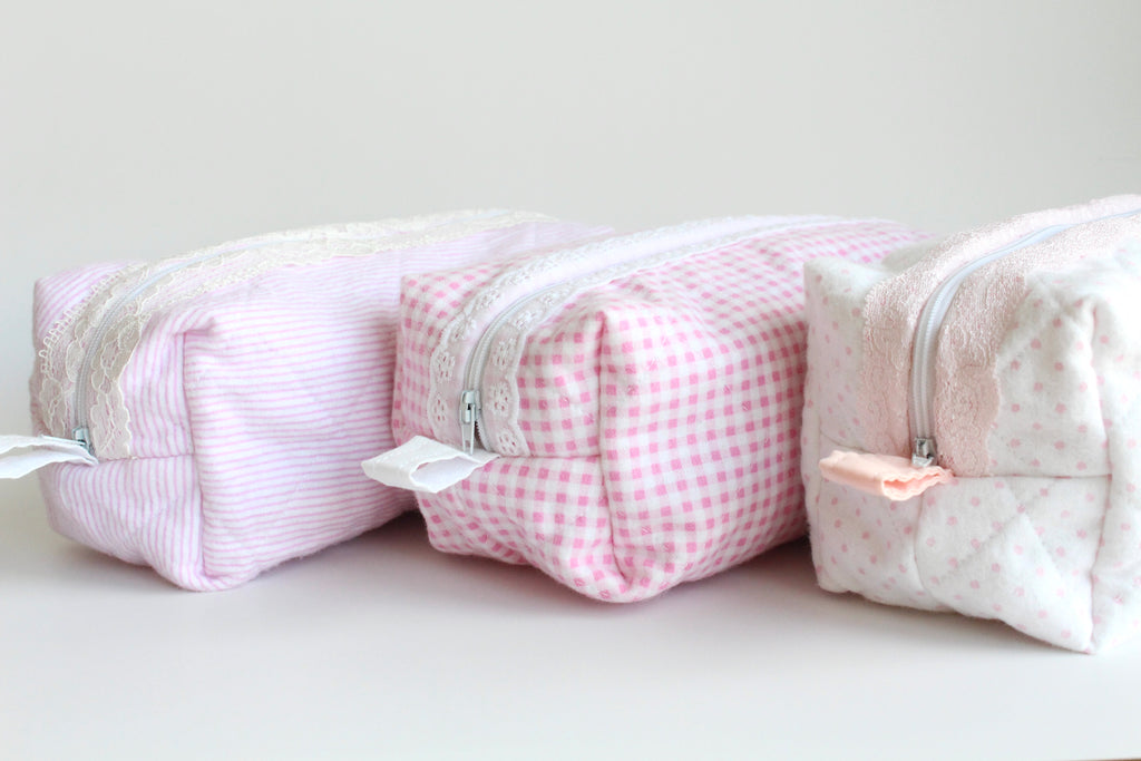 Soft Cosmetic Pouch with Lace - Medium
